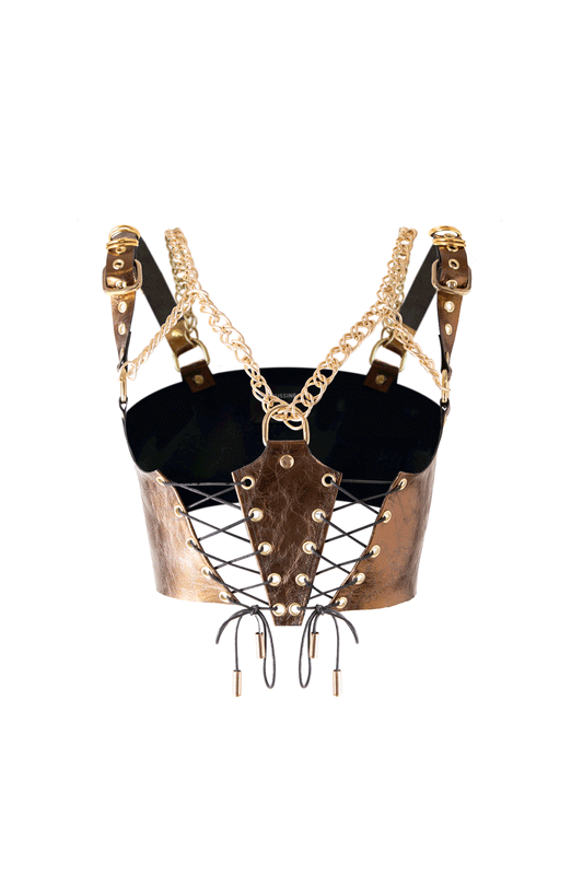 Leather Corset "ORO" - The Loussine