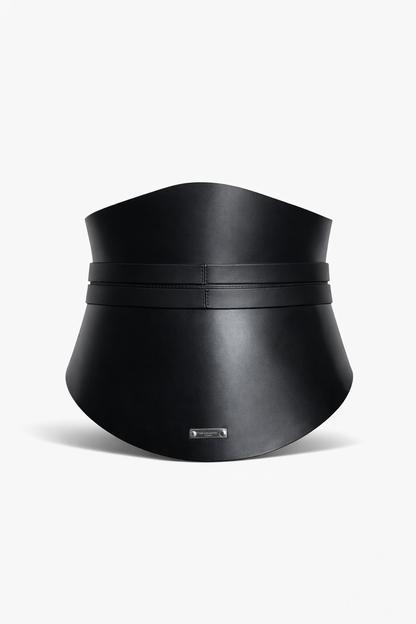 Black waist trainer on a white background