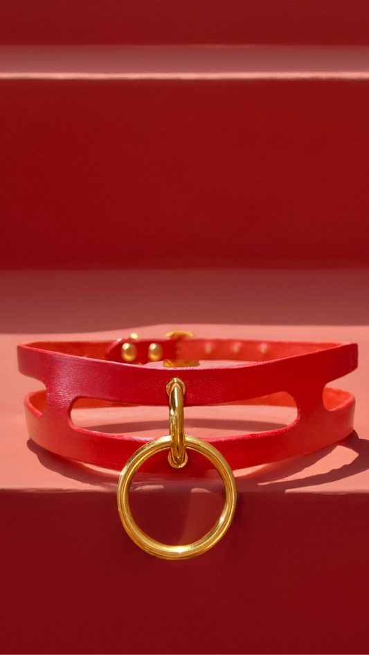 Leather Choker "Ana" - The Loussine