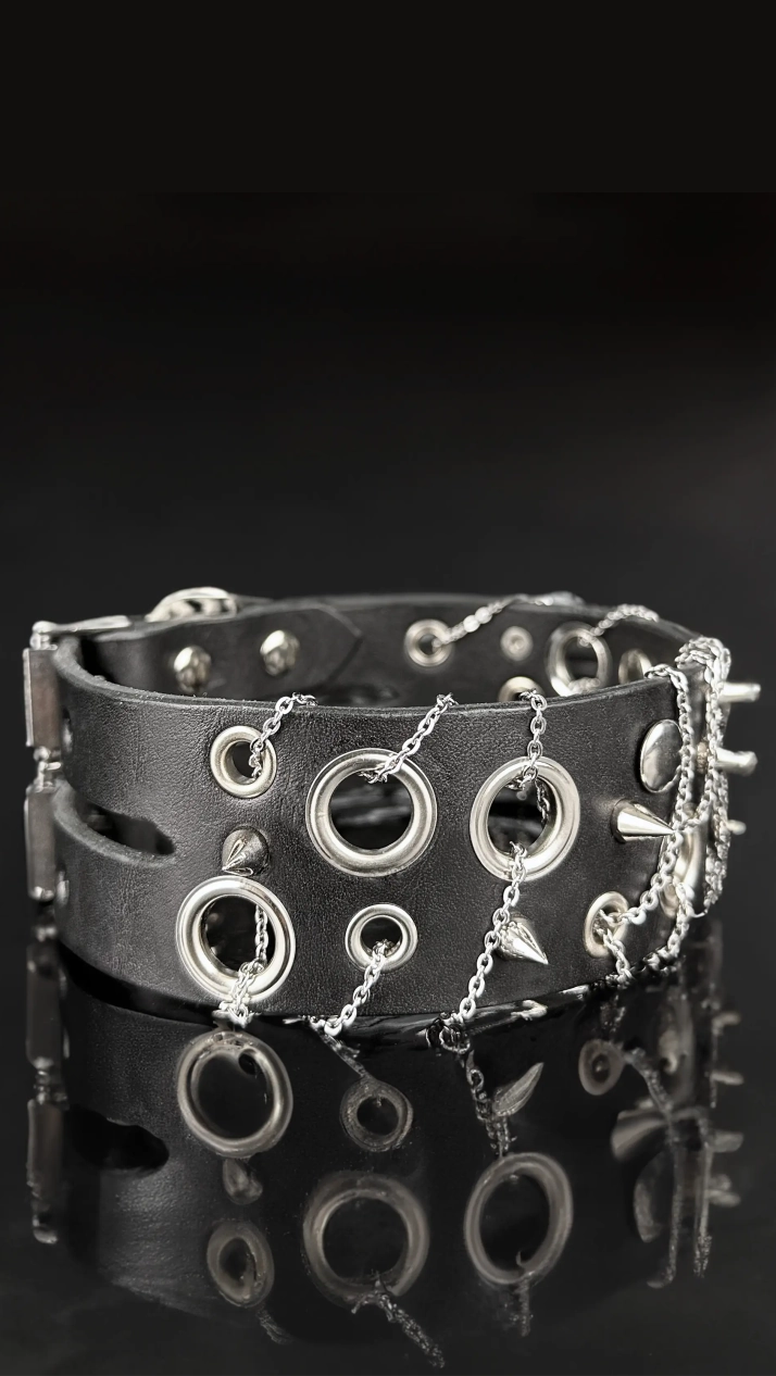 Leather Choker "BIA" - The Loussine