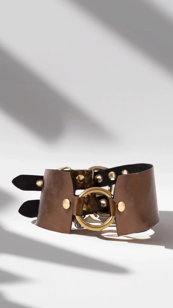 Leather Choker "O Ring" sample sale - The Loussine